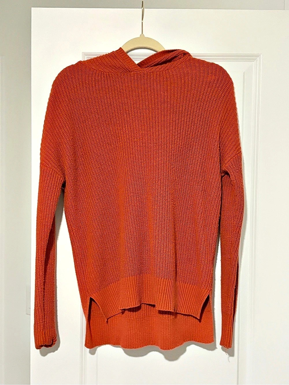 Cynthia Rowley Hooded Sweater in Orange Size Medium Like New